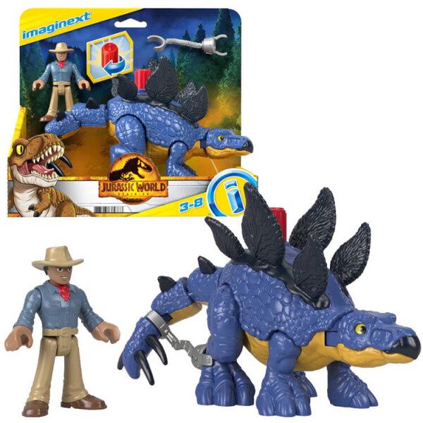 Mamido Jurassic World sada Imaginext figúrky Stegosaurus a Dr. Grant