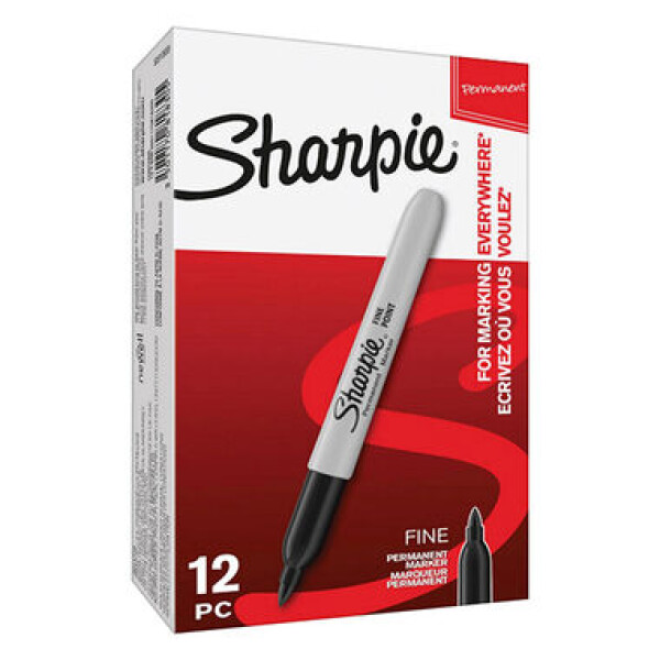 Sharpie Fine Popisovač permanentný 0.9mm 12ks Čierny (S0810930)