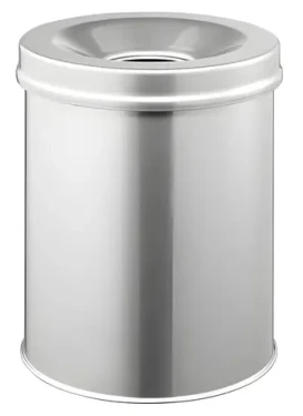 Durable Safe 15 l strieborná / Odpadkový kôš / okrúhly / oceľ / samozhášacia (330523)