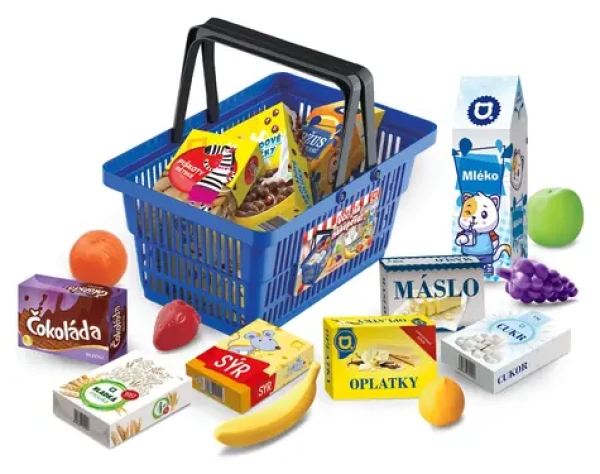 Rappa Nákupný košík Mini obchod modrý