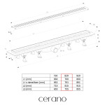 CERANO - Sprchový odtokový žľab, sifón gravitačná klapka - plast - DN50 - čierna matná - 82 CER-679252