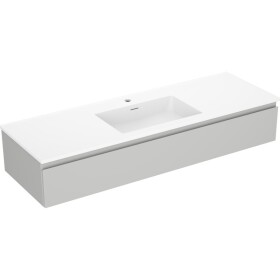 MEXEN/S - Orio kúpeľňová skrinka 140 cm s umývadlom Otis, 1 šuplík, sivá mat/biela mat 91A10-14023-1-BF62-W18M01