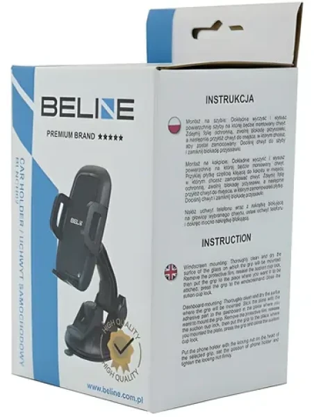 Beline BLNCH022w1 čierna / Držiak do auta / Na sklo aj palubnú dosku / Rozpätie 60-105 mm (BLNCH02)