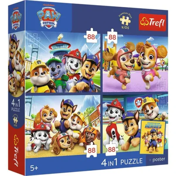 Trefl Puzzle Tlapková patrola 4v1