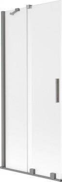 MEXEN/S - Velár dvojkrídlová posuvná vaňová zástena 85 x 150, dekor, grafit metal 896-085-000-31-95