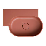 OMNIRES - OVO M+ umývadlo na dosku/závesné - ľavé, 55 x 38 cm, terracotta mat; OVO555UWLTE