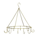 MADAM STOLTZ Kovový vešiak s háčikmi Antique Brass Ø 38 cm