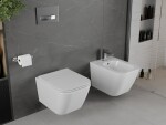 MEXEN - Madox Závesná WC misa Rimless vrátane sedátka s slow, Duroplast, biela 30154000