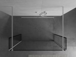 MEXEN/S - Kioto Sprchová zástena WALK-IN voľne stojaca 120 x 30 x 30, čierny vzor, biela 800-120-030-222-20-70-030
