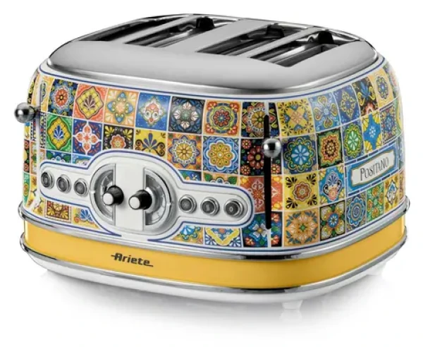 Ariete Positano viacfarebná / Hriankovač / 4 hrianky / 1630 W / 6 úrovní opekania (0156PO)