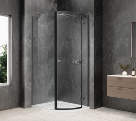 POLYSAN - GLOBE GUN METAL štvrťkruhová sprchová zástena 900x1000, číre sklo, pravé GB2910RGM