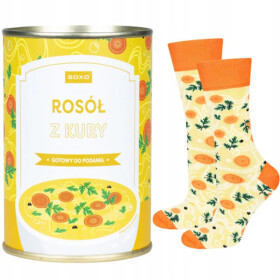 SOXO DOBRÉ VECI VÝVAR PONOŽKY V PLECHOVKE ŽLUTÁ/ORANŽOVÁ 40-45