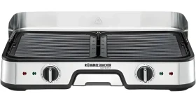 Rommelsbacher BBQ 2025 čierna-nerezová / Elektrický stolný gril / 2000 W / 2 grilovacie zóny (TISCHGRILL BBQ 2025)