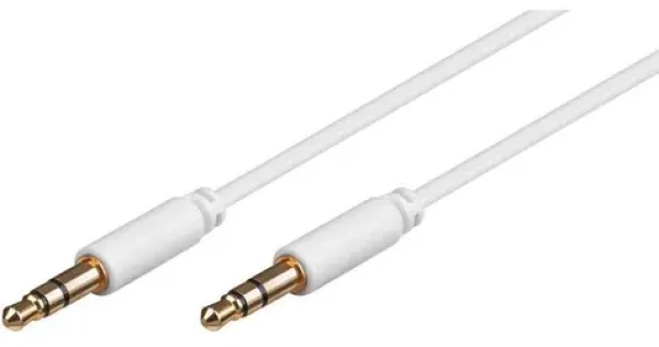 MicroConnect Slim audio kábel 3-pin Jack 3.5mm - Jack 3.5mm 3M biela (AUDLL3W)