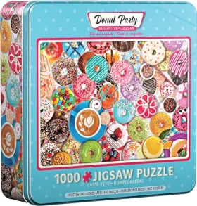 EUROGRAPHICS Puzzle Koblihová oslava v plechovej krabičke