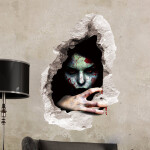 Veselá Stena Samolepka Halloween 3D Krvavá tvár