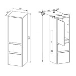 Mereo Opto kúpeľňová skrinka vysoká 125 cm, pravé otváranie, dub Riviera CN924P