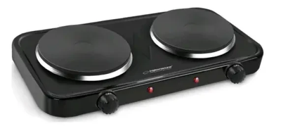 Esperanza EKH010K Cotopaxi čierna / Elektrický varič / 2 platne / 2x 1000W / 5 teplotných stupňov (EKH010K)