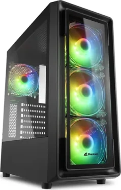Sharkoon TK4 čierna / RGB / ATX / 4X 120mm / bez zdroja / priehľadná bočnica (4044951030187)