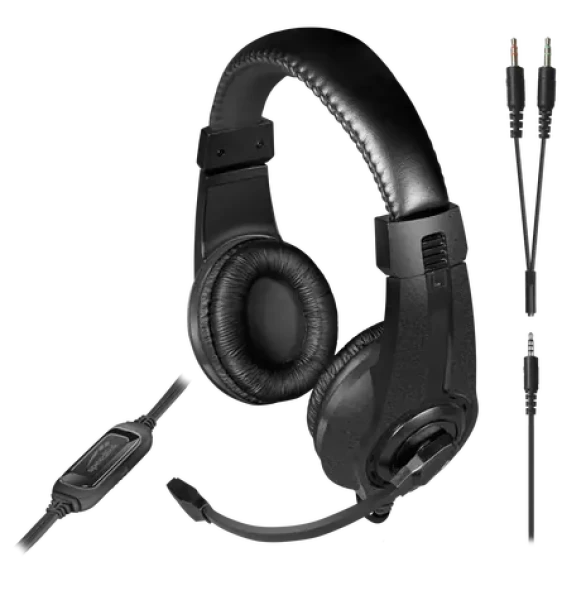 LEGATOS Stereo Gaming Headset čierna / herné slúchadlá / mikrofón / 3.5mm Jack / ovládanie hlasitosti (SL-860014-BK)