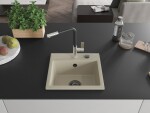 MEXEN/S MEXEN/S - Milo granitový drez 1-miska vrátane batérie Flora, béžová 6505-69-670401-07-B