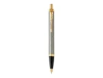PARKER Im Brushed Metal Gold Trim Medium / guľôčkové pero / farba náplne: modrá (1975559)