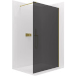 CERANO - Sprchová zástena Walk-in Onyx Cube Ľ/P - 8 mm - hranatá vzpera - zlatá, grafitové sklo - 100x200 CER-8050BD431