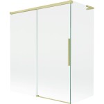 MEXEN/S - Rox L vaňová zástena 2-krídlová posuvná 140 + 70 x 150, transparent, zlatá kartáčovaná 8C9L-140-070-55-00
