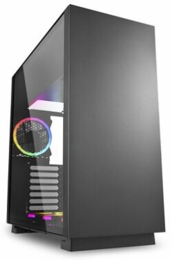 Sharkoon Pure Steel RGB čierna / E-ATX / 2x USB 3.0 / 2x 3.5mm Jack / 4 x 120 mm (4xRGB) (4044951026616)