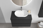 CERANO - Kúpeľňová skrinka Carole - čierna matná + doska pod umývadlo Navira Slim - 18 mm - 70x49, 8x46 CER-8050BD82822