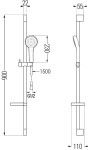 MEXEN/S - Royo DF05 Set umývadlové a sprchové batérie s príslušenstvom, chróm 72204DF05-00