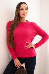 Dámsky detský sveter z alpaky s dlhými rukávmi fuchsiový UNI