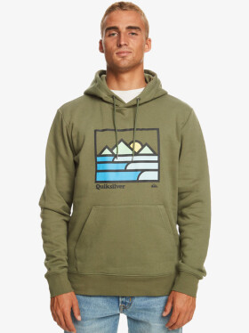 Quiksilver LANDSCAPE LINES FOUR LEAF CLOVER pánska mikina cez hlavu