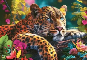 Cherry PAZZI Puzzle Ležiaci leopard