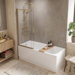 REA - Vaňová zástena posuvná Dario Brush Gold 80 REA-W7882