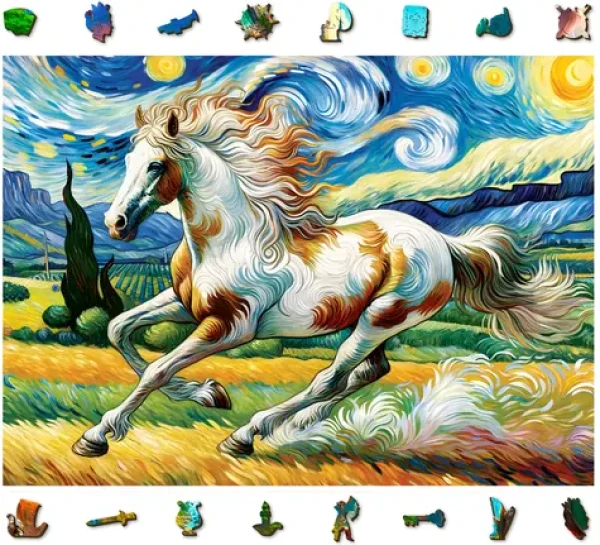 Wooden City Drevené puzzle Rýchly kôň 1010 dielikov
