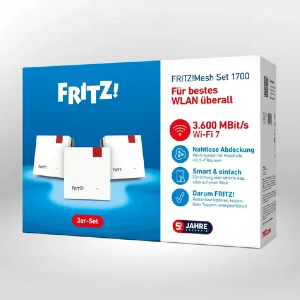 AVM FRITZ! Mesh Set 1700 3-Set / Repeater / Wi-Fi 7 / 3600 Mbit/s / Mesh (20003133)