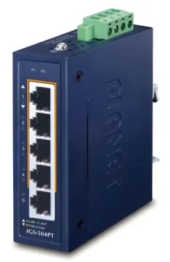 Planet IGS-504PT v3 / Switch priemyselný / 5x 1Gb / 4X PoE 802.3at 120W / -40 až +75 ° C / IP30 (IGS-504PT)