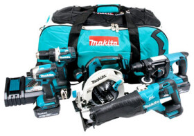 Makita DLX5032T / Sada aku náradia: DDF484Z amp; DHR242Z amp; DJR187Z amp; DHS680Z amp; DTD153Z amp; DC18RC / 18V / Li- ION / 3x 5.0 Ah (DLX5032T)