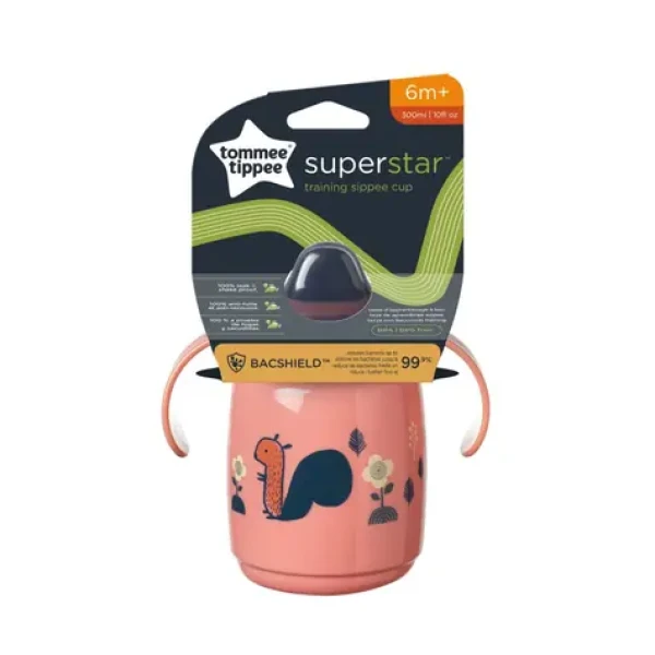 Tommee Tippee Superstar 300ml ružová / Netečúci hrnček / od 6 mesiacov (447823TT)