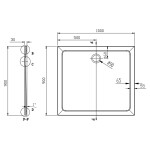 AQUALINE - TECMI sprchová vanička z liateho mramoru, obdĺžnik 100x90x3cm PQ10090
