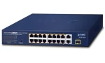 Planet FGSD-1821P / PoE switch / 16x 100 Mbps / 1x Gigabit TP/SFP / PoE+ 802.3at 185W / extend mód 250 m (FGSD-1821P)