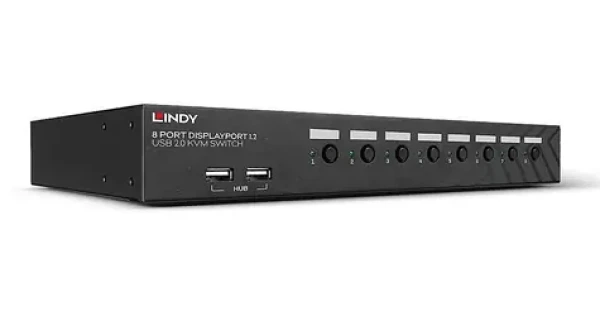 Lindy 8- Port DisplayPort 1.2 USB / KVM switch / 8 portov / 4K UHD / 1U / čierna (39540)