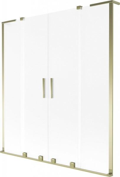 MEXEN/S - Velar L Duo dvojkrídlová posuvná vaňová zástena 150 x 150, dekor, zlatá 896-150-003-32-50