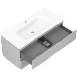 MEXEN/S - Orio kúpeľňová skrinka 100 cm s umývadlom Vela, 2 zásuvky, sivá mat/biela mat 91A10-10047-2-BFF62-W23M01