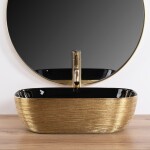 REA - Umývadlo na dosku Belinda BLACK GOLD BRUSH REA-U8780