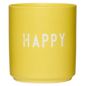 DESIGN LETTERS Porcelánový hrnček Yellow Happy 300 ml