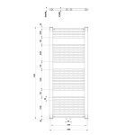 AQUALINE - DIRECT vykurovacie teleso so stredovým pripojením 600x1320 biela ELM36T