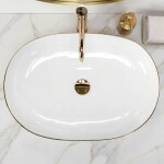 REA - Umývadlo na dosku CLEO White Gold Edge REA-U6211