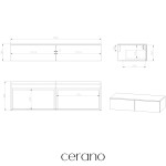 CERANO - Kúpeľňová skrinka pre umývadlá na dosku Noira - dub medový - 150x28x48 CER-8050BD7617